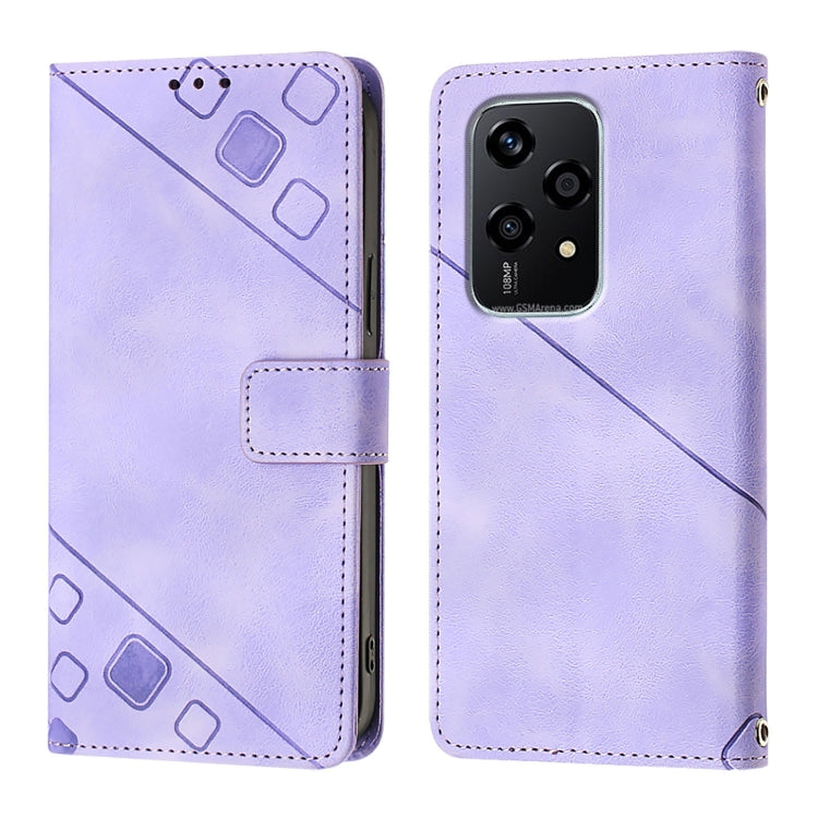 For Honor 200 Lite Global Skin-feel Embossed Leather Phone Case