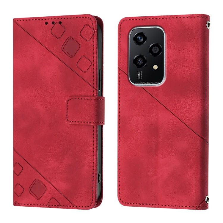 For Honor 200 Lite Global Skin-feel Embossed Leather Phone Case