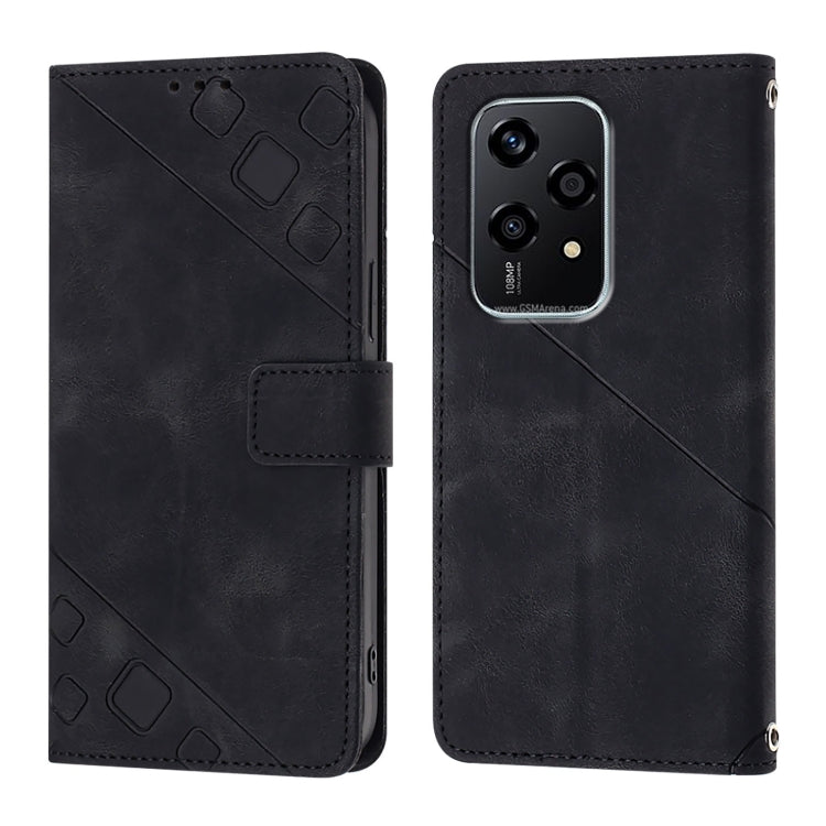 For Honor 200 Lite Global Skin-feel Embossed Leather Phone Case