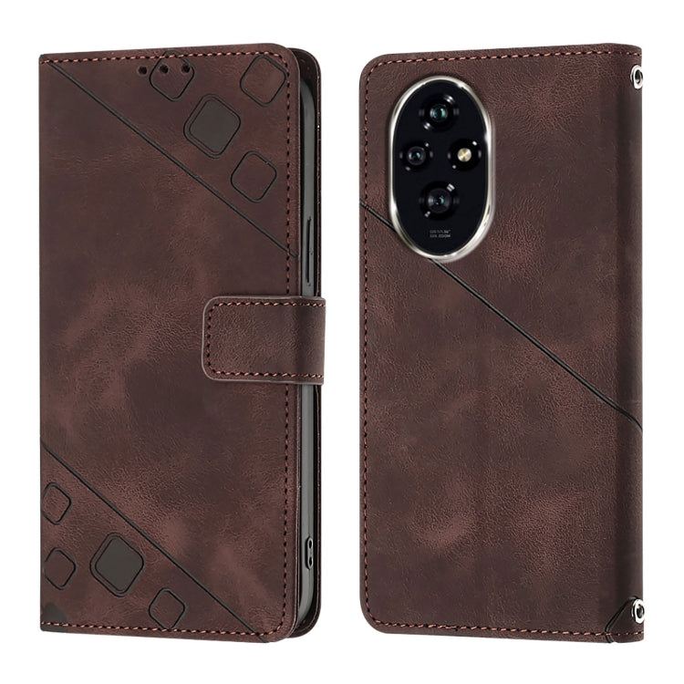 For Honor 200 Pro Skin-feel Embossed Leather Phone Case