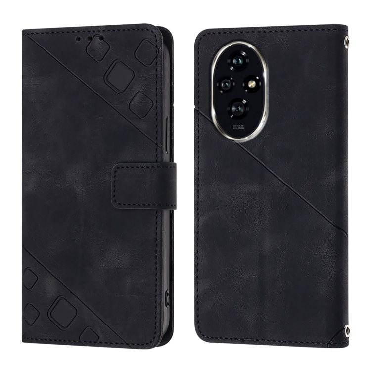 For Honor 200 Pro Skin-feel Embossed Leather Phone Case