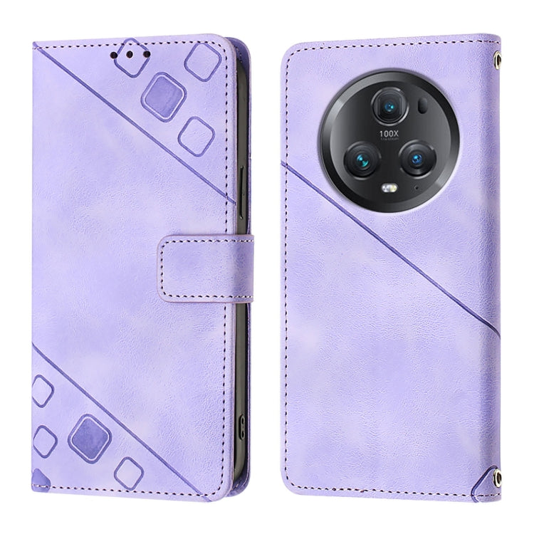 For Honor Magic5 Pro Skin-feel Embossed Leather Phone Case