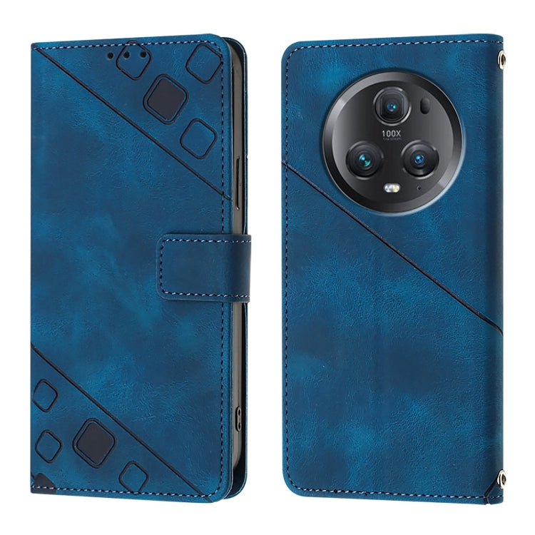 For Honor Magic5 Pro Skin-feel Embossed Leather Phone Case