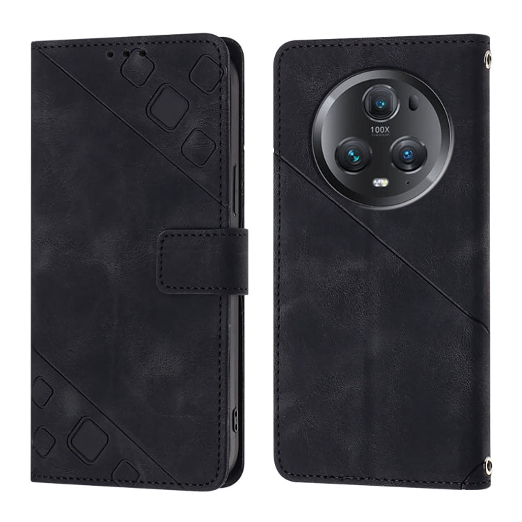 For Honor Magic5 Pro Skin-feel Embossed Leather Phone Case