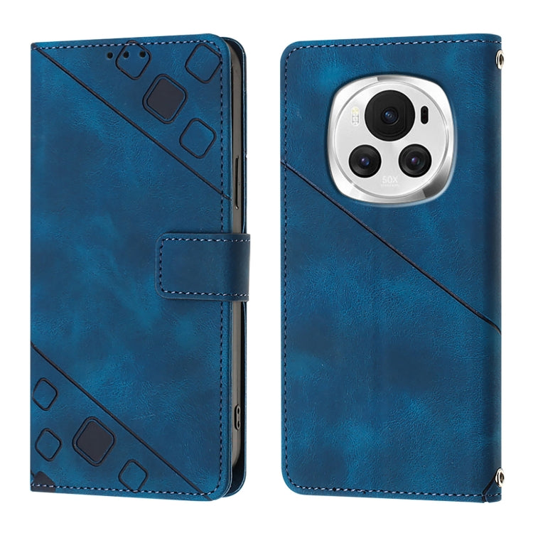 For Honor Magic6 5G Global Skin-feel Embossed Leather Phone Case