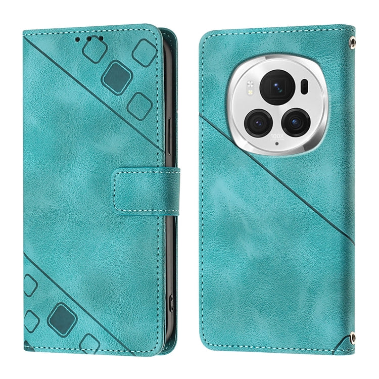 For Honor Magic6 Pro 5G Global Skin-feel Embossed Leather Phone Case
