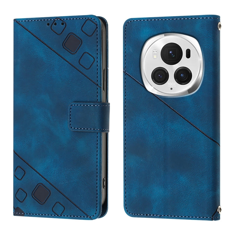 For Honor Magic6 Pro 5G Global Skin-feel Embossed Leather Phone Case