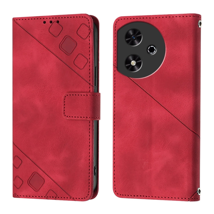 For Honor Play 50 Skin-feel Embossed Leather Phone Case