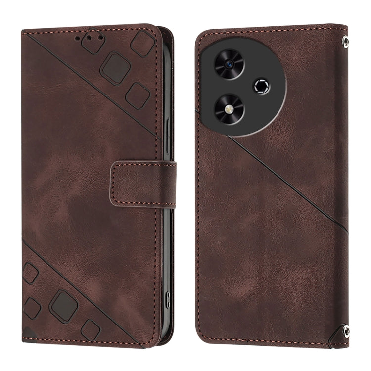 For Honor Play 50 Skin-feel Embossed Leather Phone Case