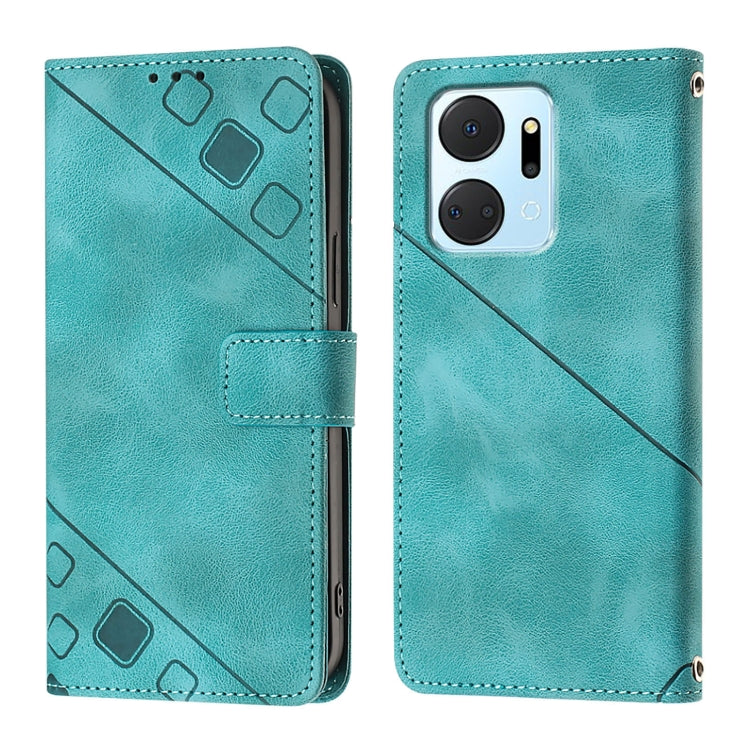 For Honor X7a / Play7T 5G Skin-feel Embossed Leather Phone Case