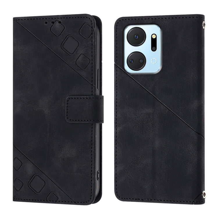 For Honor X7a / Play7T 5G Skin-feel Embossed Leather Phone Case
