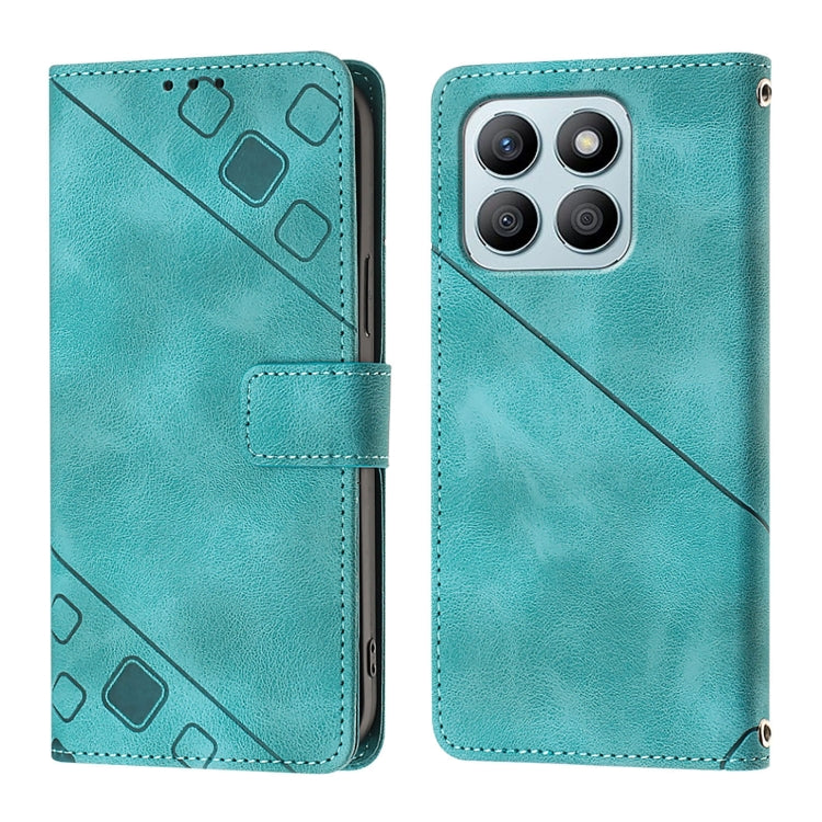 For Honor X8b Skin-feel Embossed Leather Phone Case