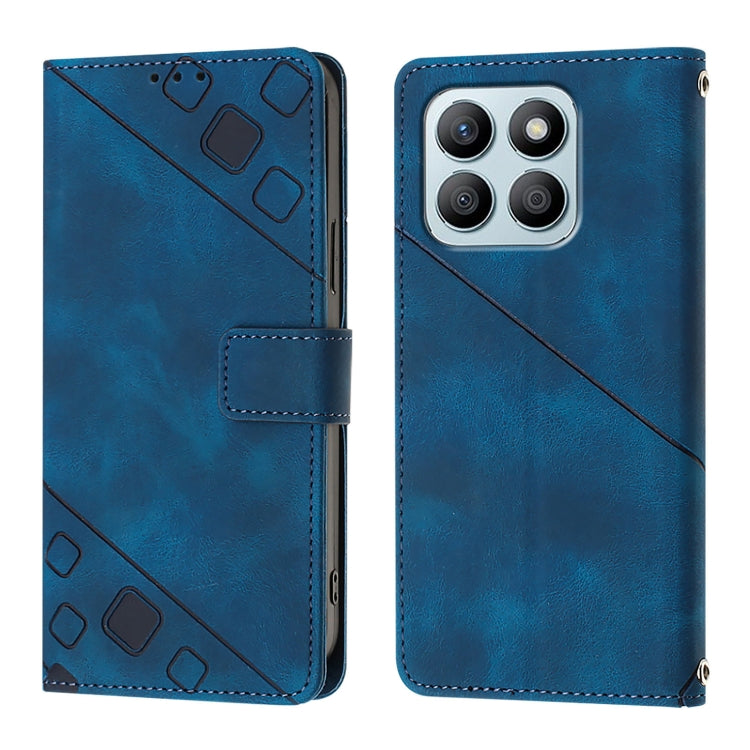 For Honor X8b Skin-feel Embossed Leather Phone Case