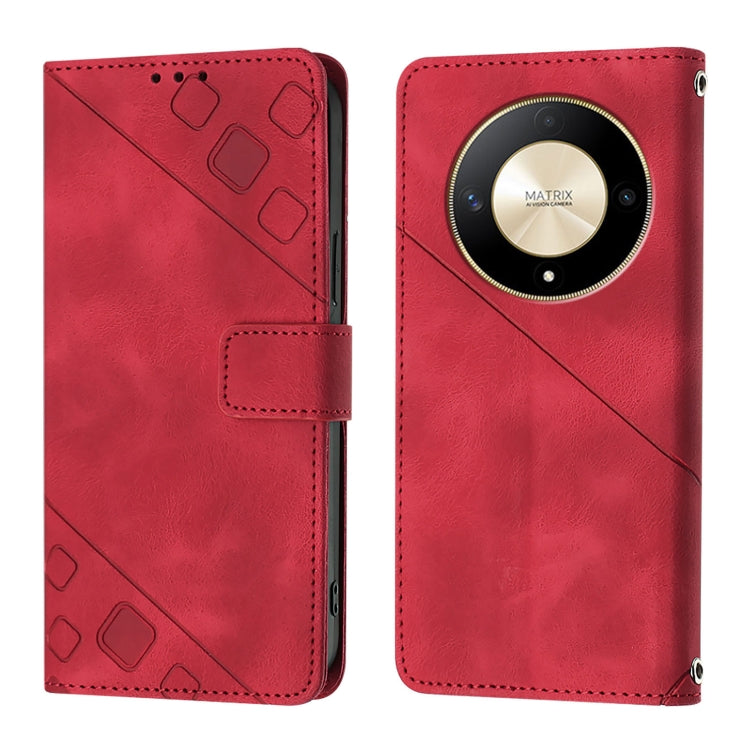 For Honor X9b / Magic6 Lite 5G Global Skin-feel Embossed Leather Phone Case
