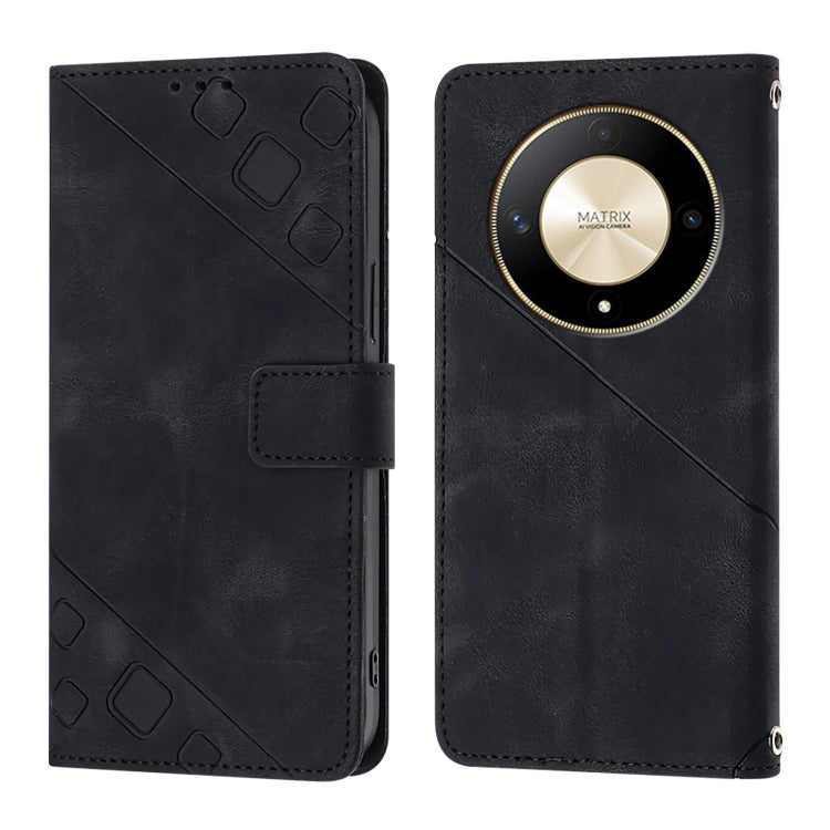For Honor X9b / Magic6 Lite 5G Global Skin-feel Embossed Leather Phone Case