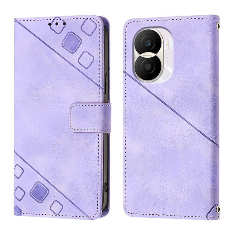 For Honor X40i Skin-feel Embossed Leather Phone Case