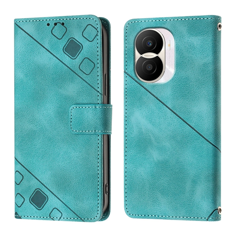For Honor X40i Skin-feel Embossed Leather Phone Case