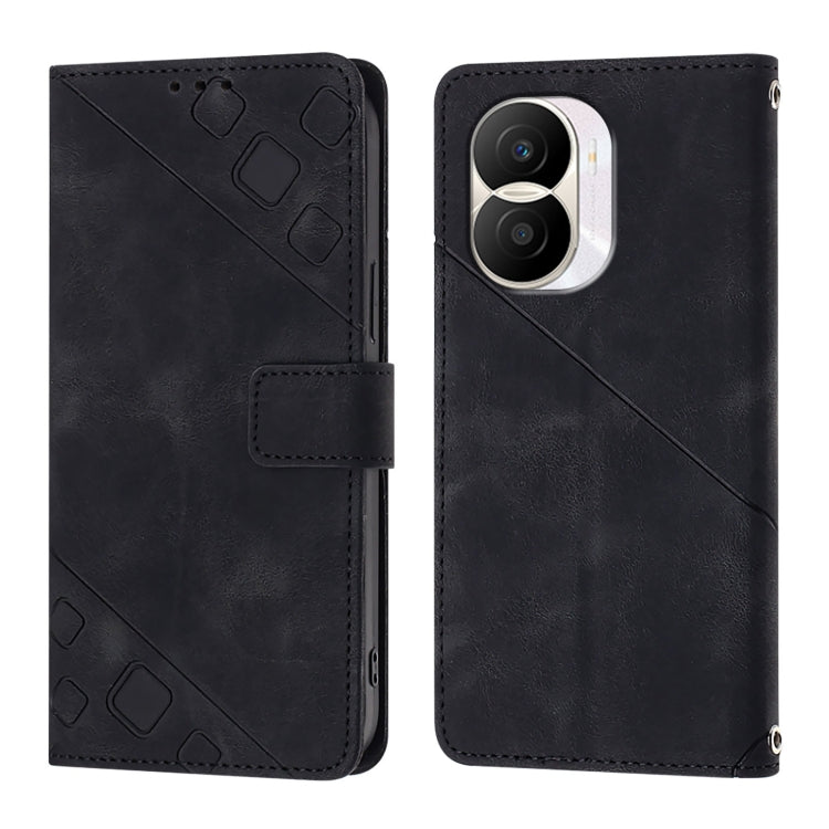 For Honor X40i Skin-feel Embossed Leather Phone Case