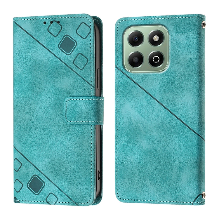 For Honor X6b Skin-feel Embossed Leather Phone Case