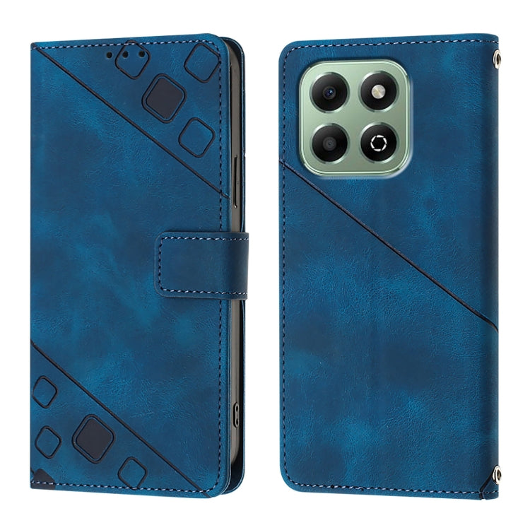 For Honor X6b Skin-feel Embossed Leather Phone Case