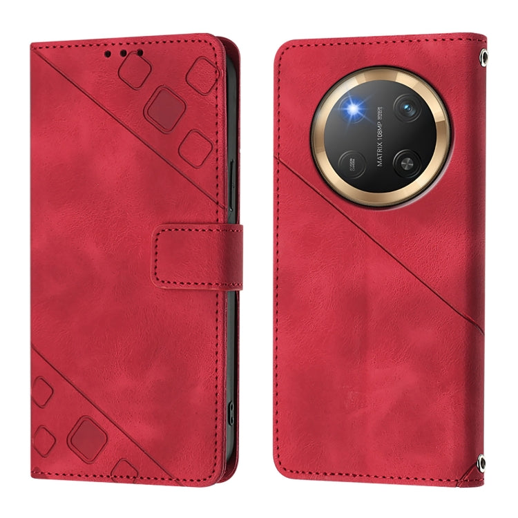 For Honor X9c 5G Global Skin-feel Embossed Leather Phone Case