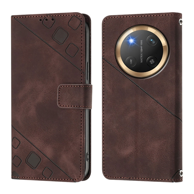 For Honor X9c 5G Global Skin-feel Embossed Leather Phone Case