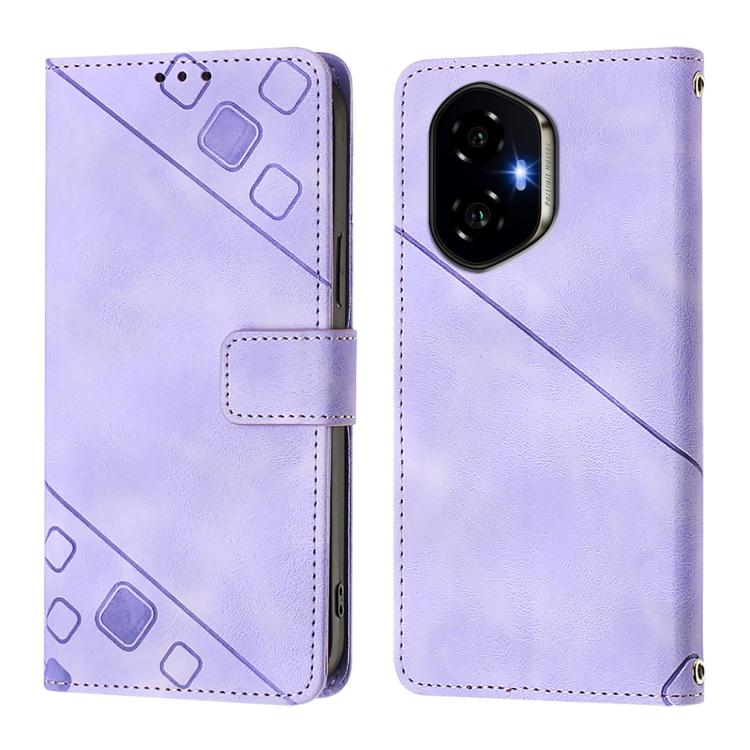 For Honor 300 5G Skin-feel Embossed Leather Phone Case