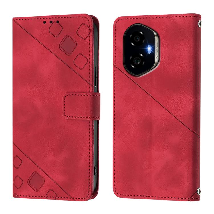 For Honor 300 5G Skin-feel Embossed Leather Phone Case