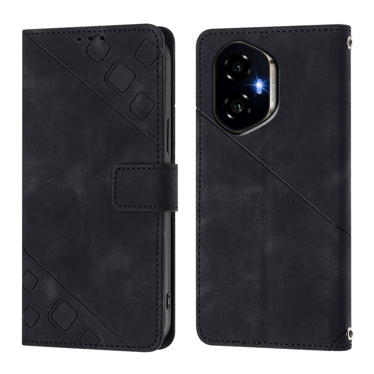 For Honor 300 5G Skin-feel Embossed Leather Phone Case