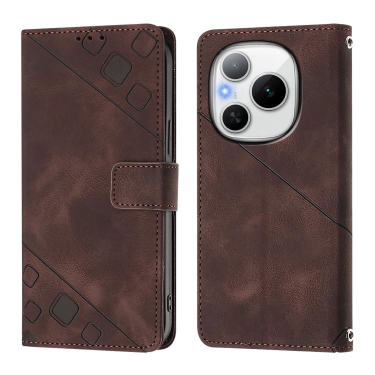 For Honor Power 5G Skin-feel Embossed Leather Phone Case