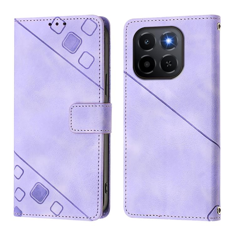 For Honor X6c 4G Skin-feel Embossed Leather Phone Case