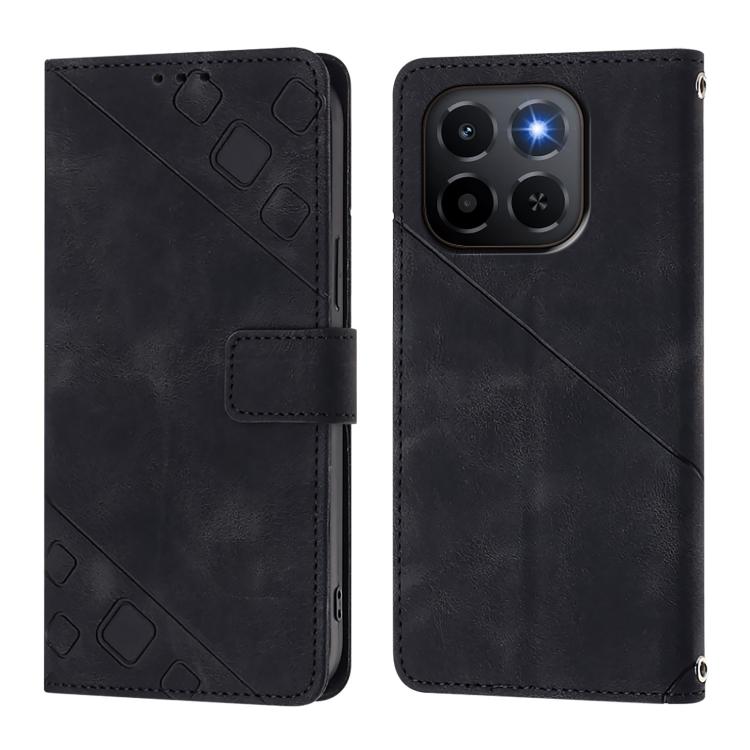 For Honor X6c 4G Skin-feel Embossed Leather Phone Case