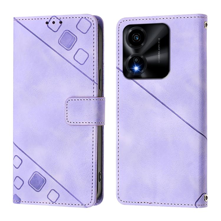 For Honor X5c Plus Skin-feel Embossed Leather Phone Case