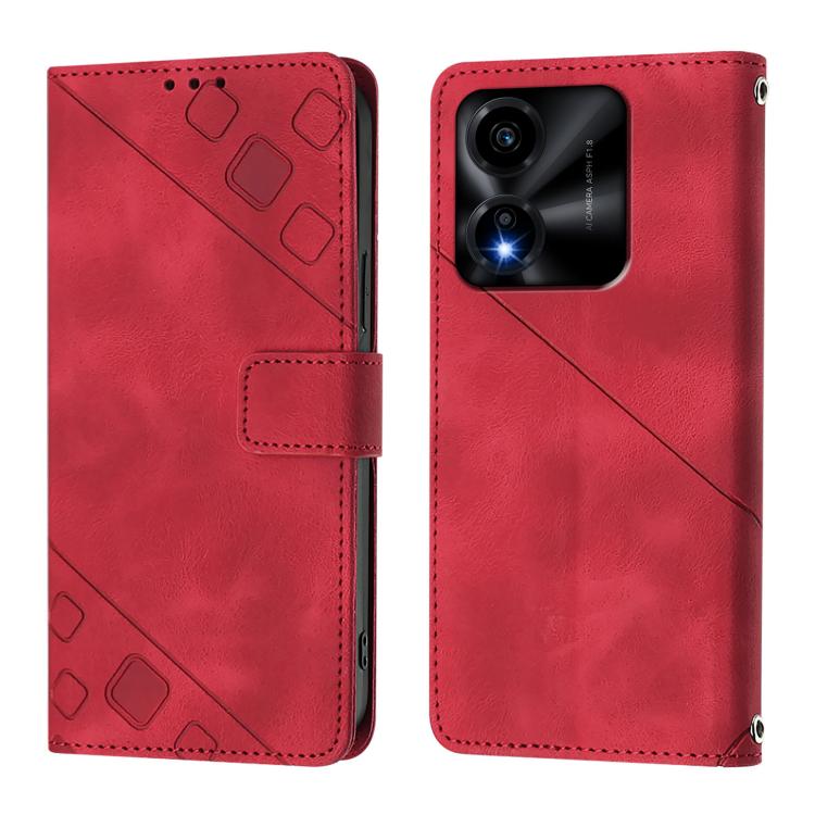 For Honor X5c Plus Skin-feel Embossed Leather Phone Case