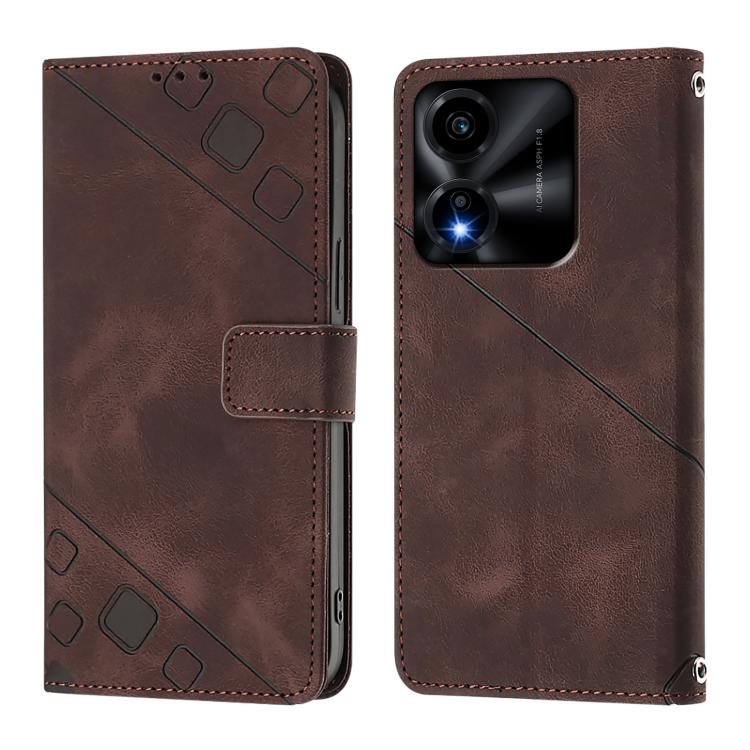For Honor X5c Plus Skin-feel Embossed Leather Phone Case
