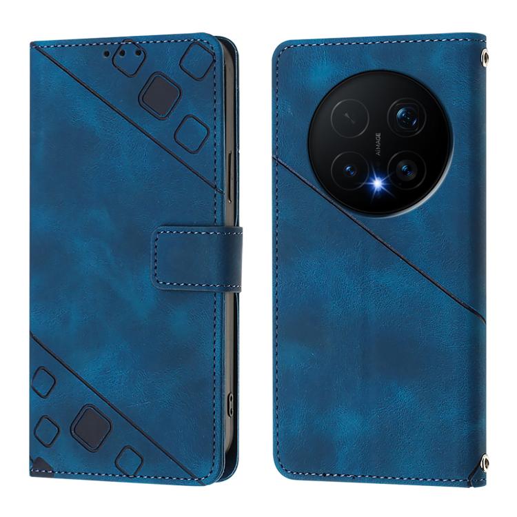 For Honor Magic8 Pro Skin-feel Embossed Leather Phone Case