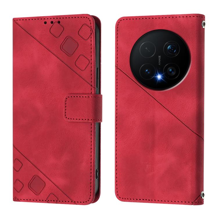 For Honor Magic8 Pro Skin-feel Embossed Leather Phone Case