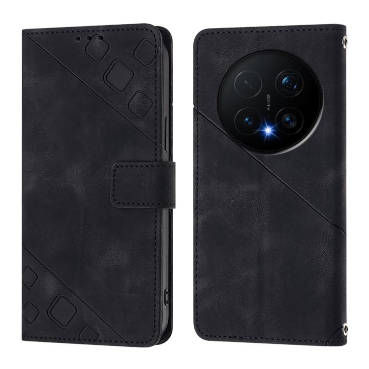 For Honor Magic8 Pro Skin-feel Embossed Leather Phone Case