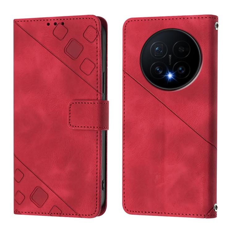 For Honor Magic8 Skin-feel Embossed Leather Phone Case