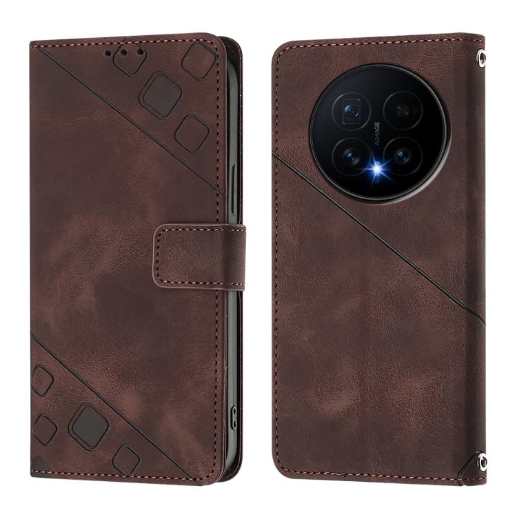 For Honor Magic8 Skin-feel Embossed Leather Phone Case