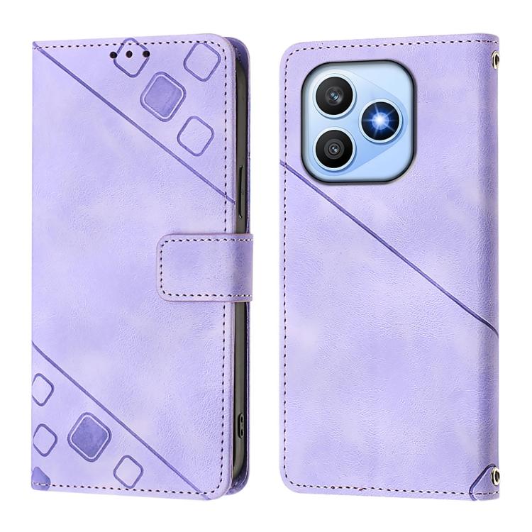 For Honor X8d 4G Global Skin-feel Embossed Leather Phone Case