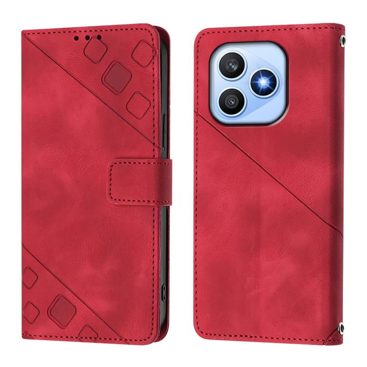 For Honor X8d 4G Global Skin-feel Embossed Leather Phone Case