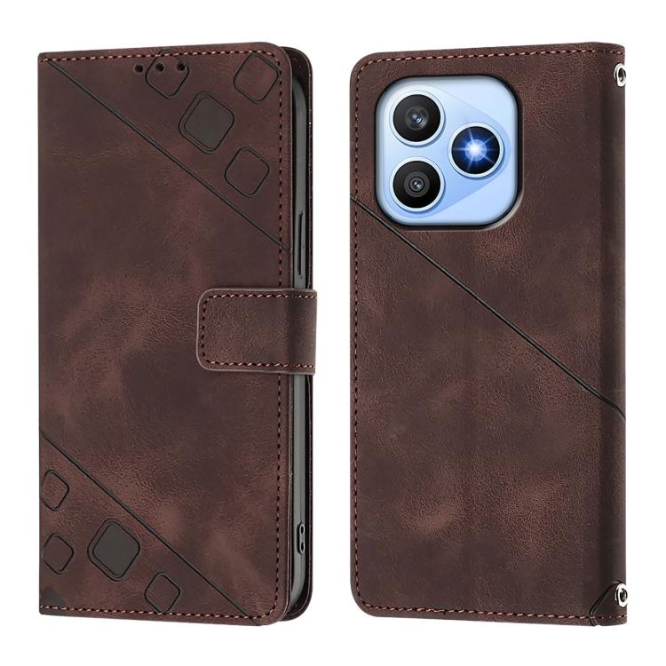 For Honor X8d 4G Global Skin-feel Embossed Leather Phone Case