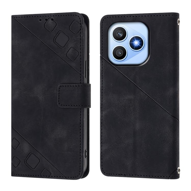 For Honor X8d 4G Global Skin-feel Embossed Leather Phone Case