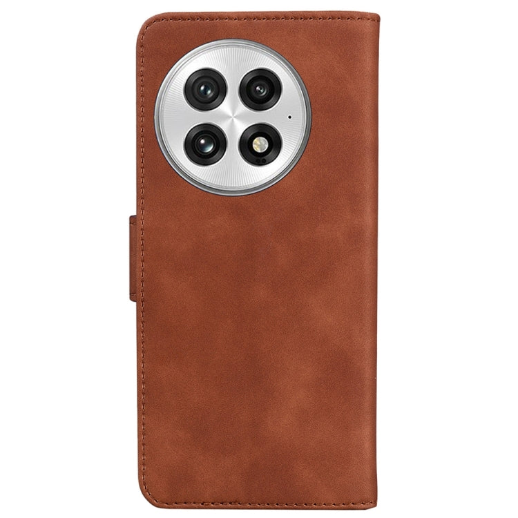 For OnePlus 13 Skin Feel Pure Color Flip Leather Phone Case