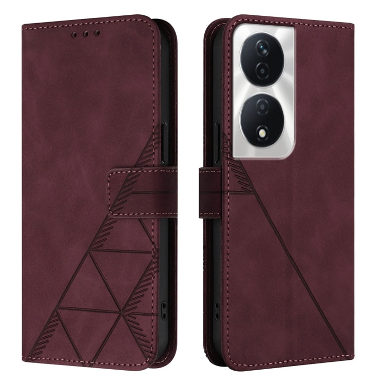 For Honor 90 Smart Global/X7b 4G/5G Global Crossbody 3D Embossed Flip Leather Phone Case