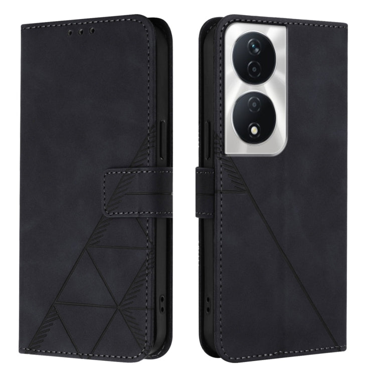 For Honor 90 Smart Global/X7b 4G/5G Global Crossbody 3D Embossed Flip Leather Phone Case
