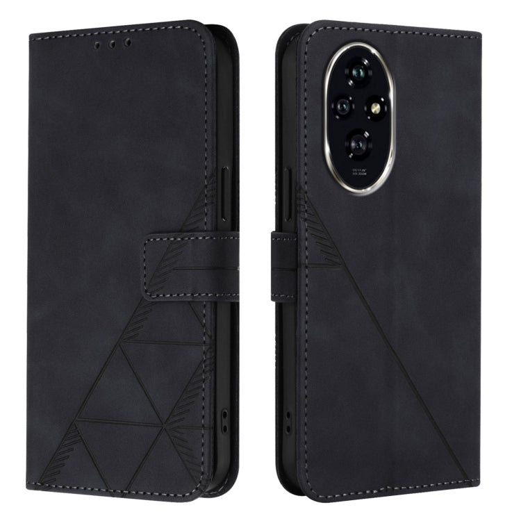 For Honor 200 Pro Crossbody 3D Embossed Flip Leather Phone Case