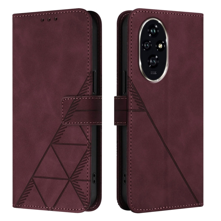 For Honor 200 Crossbody 3D Embossed Flip Leather Phone Case
