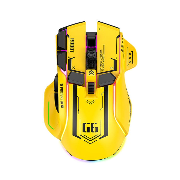 HXSJ G6 10 Keys RGB 12800DPI Tri-mode Wireless Gaming Mouse